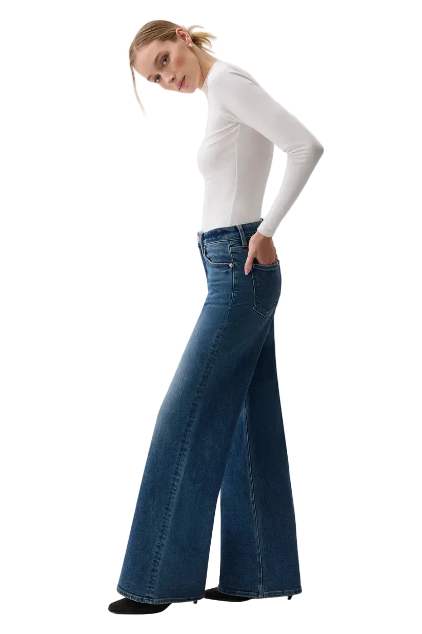 Vivian Mid Rise Wide Leg Blue Depths