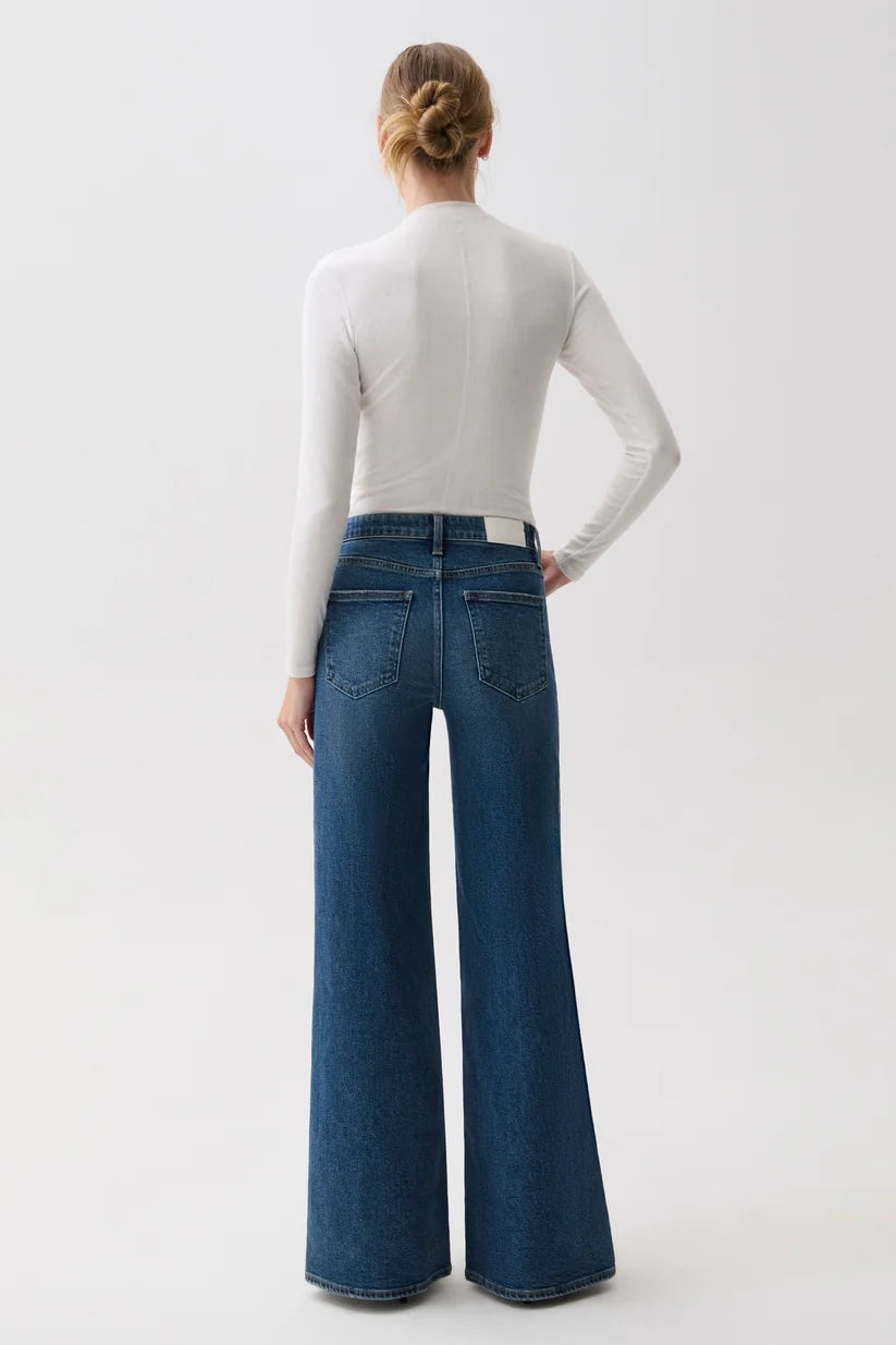 Vivian Mid Rise Wide Leg Blue Depths