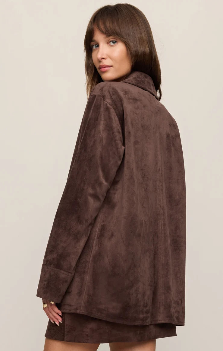 Decker Suede Chore Jacket - Dark Chocolate