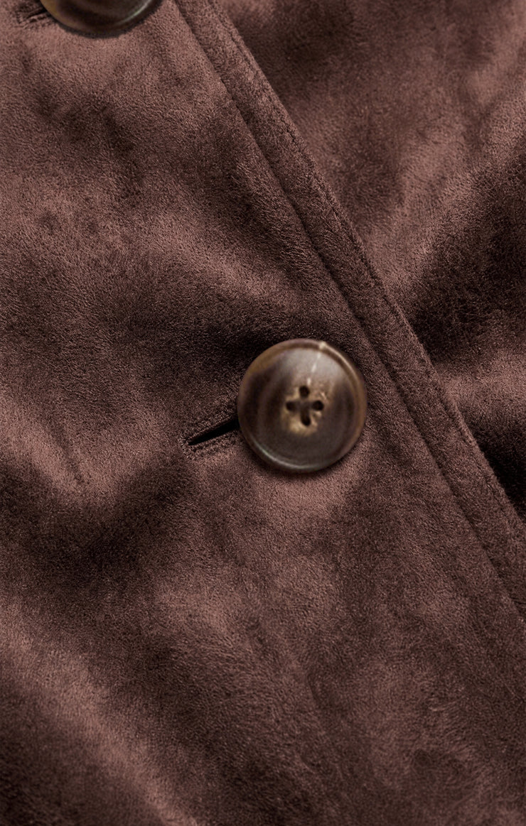 Decker Suede Chore Jacket - Dark Chocolate