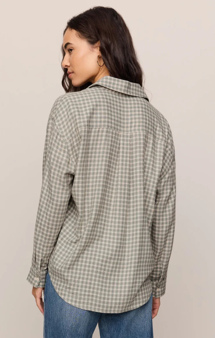 River Plaid Button Up in Emerald Cove