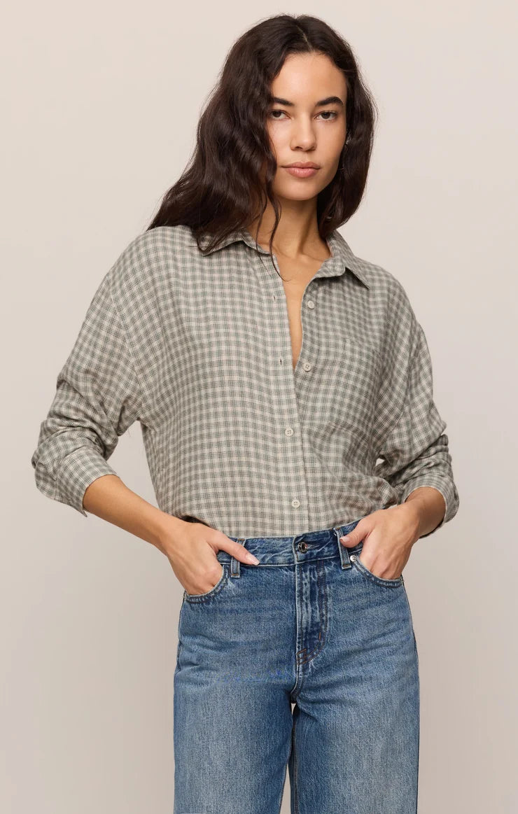 River Plaid Button Up in Emerald Cove