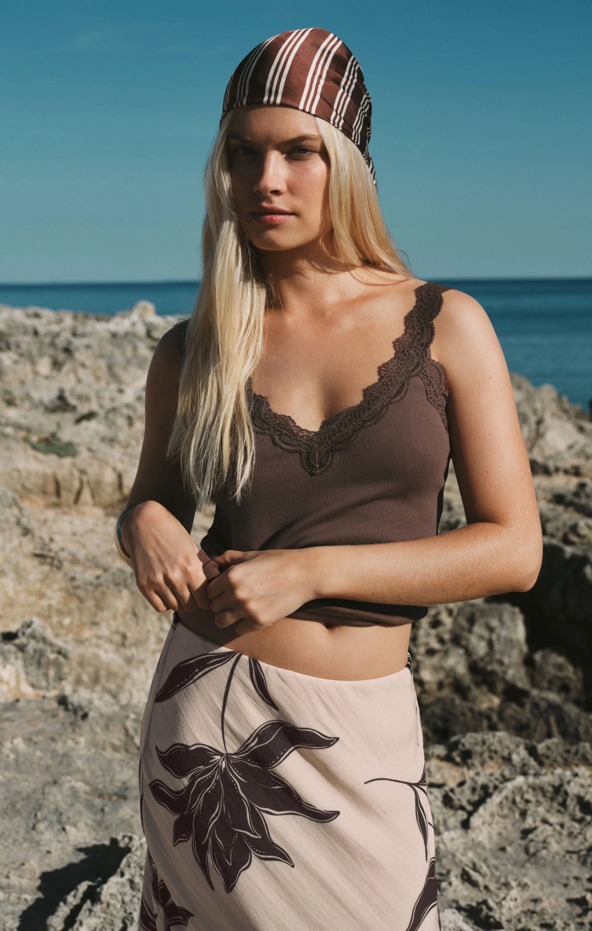 Eve Lace Tank in Cocoa Latte