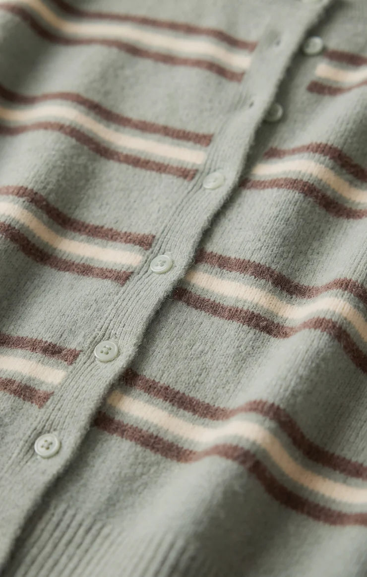 Medina Stripe Cardigan Aqua Cloud