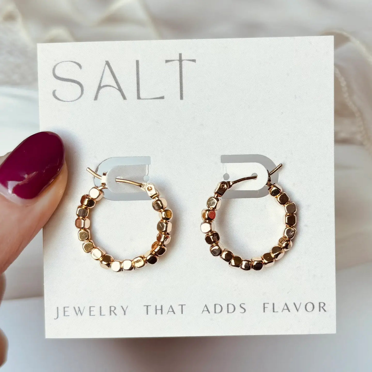 Gold beaded earrings