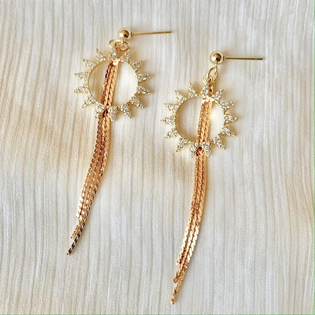 Sun tassel earrings