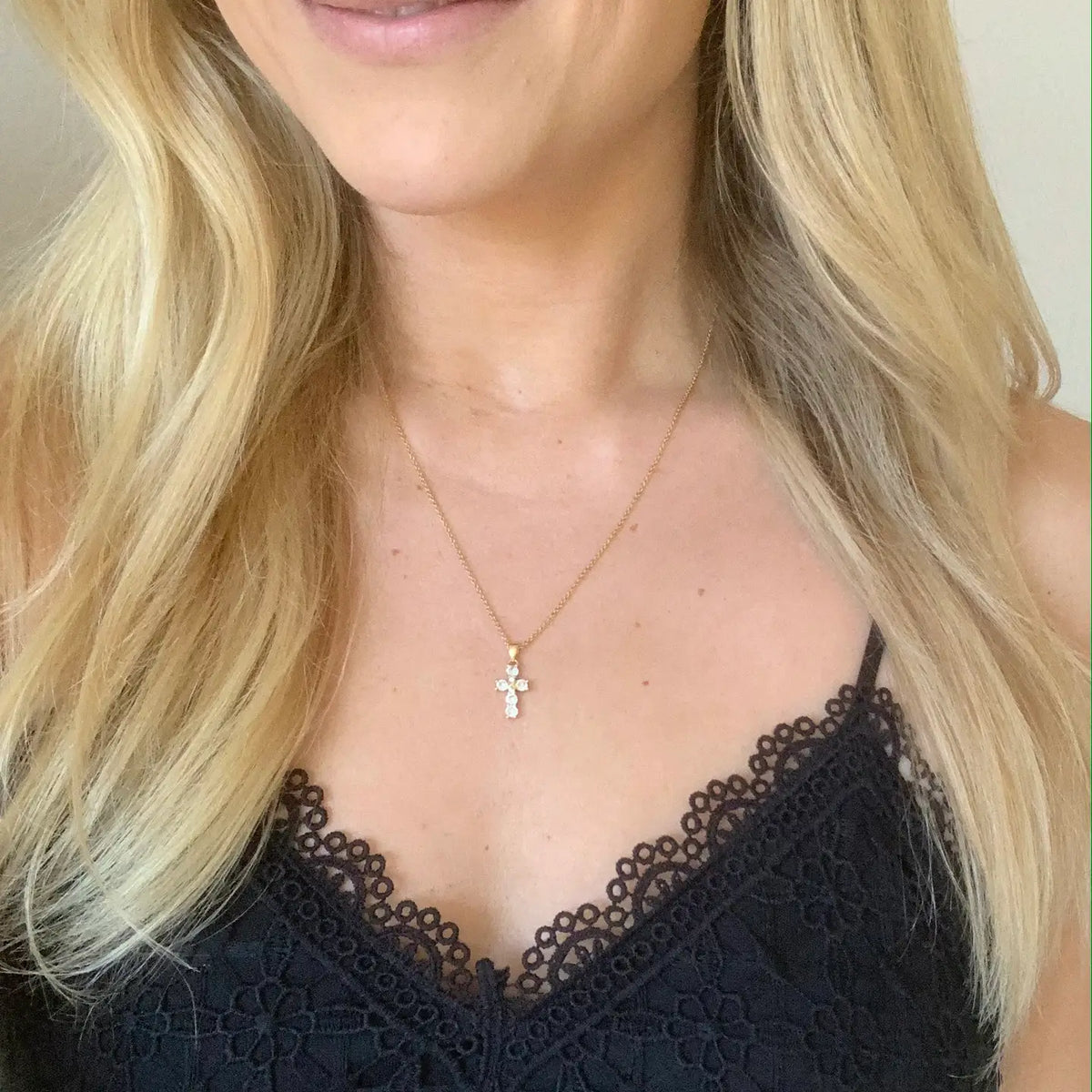 Diamonds cross necklace