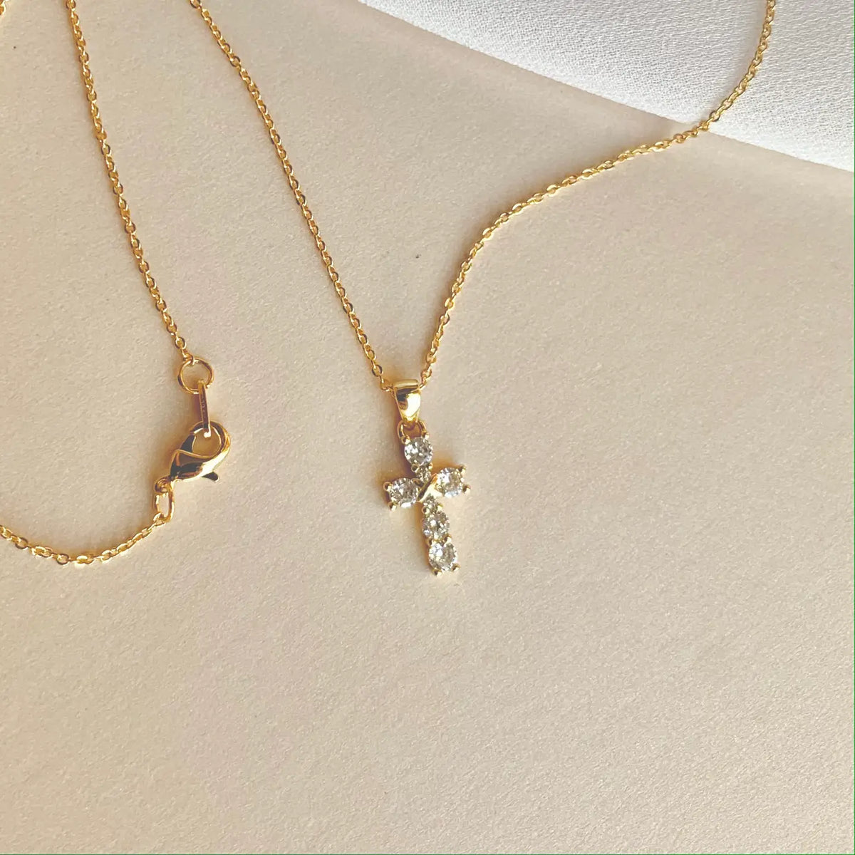 Diamonds cross necklace